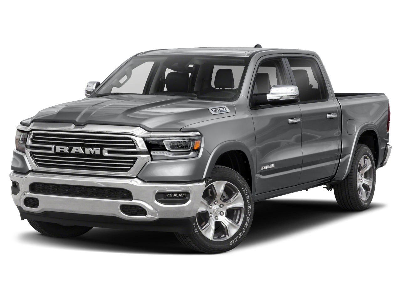 2022 RAM 1500 Laramie in Blue — front three-quarter view