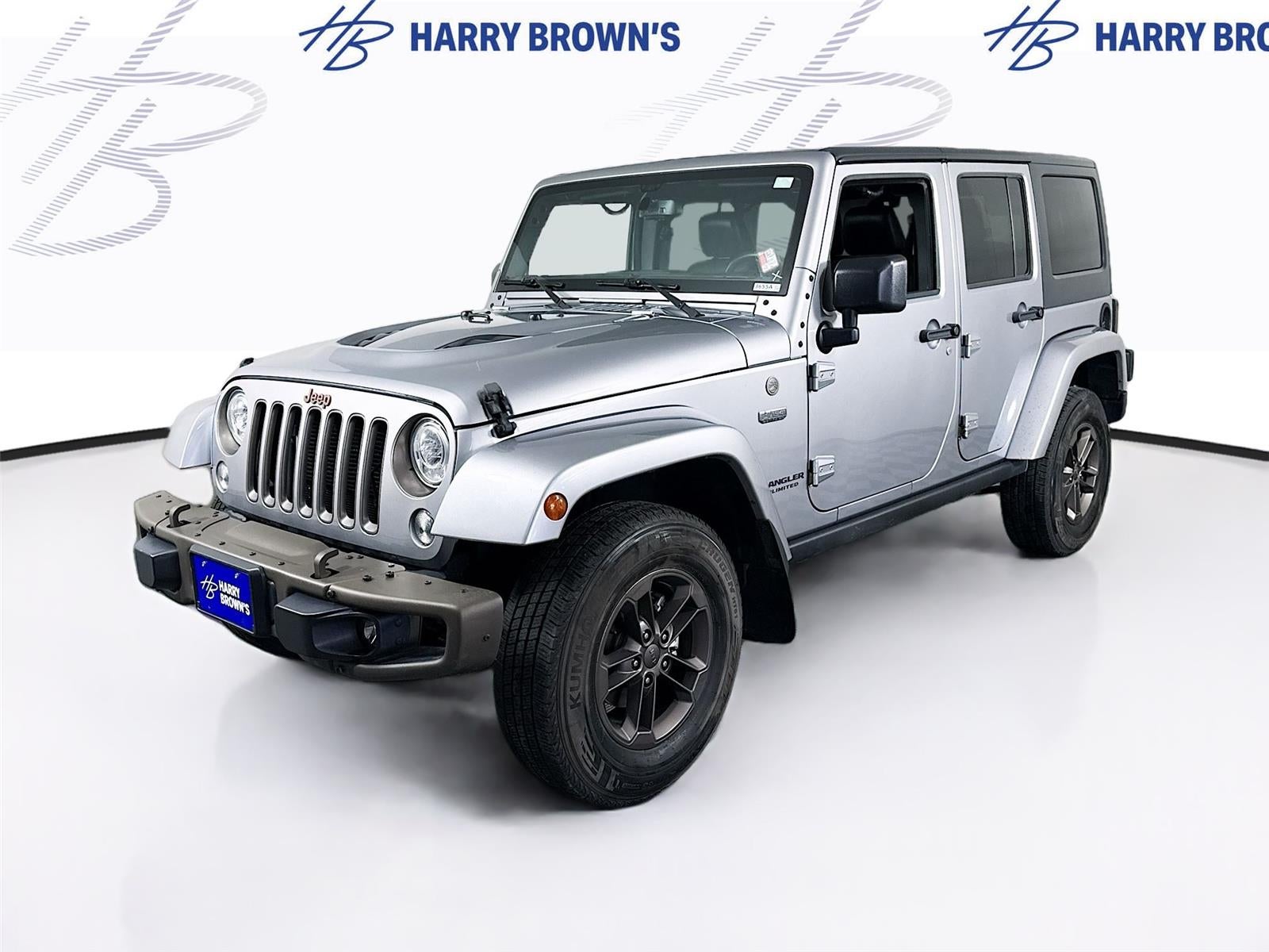2017 Jeep Wrangler Unlimited 75th Anniversary in Silver — front three-quarter view
