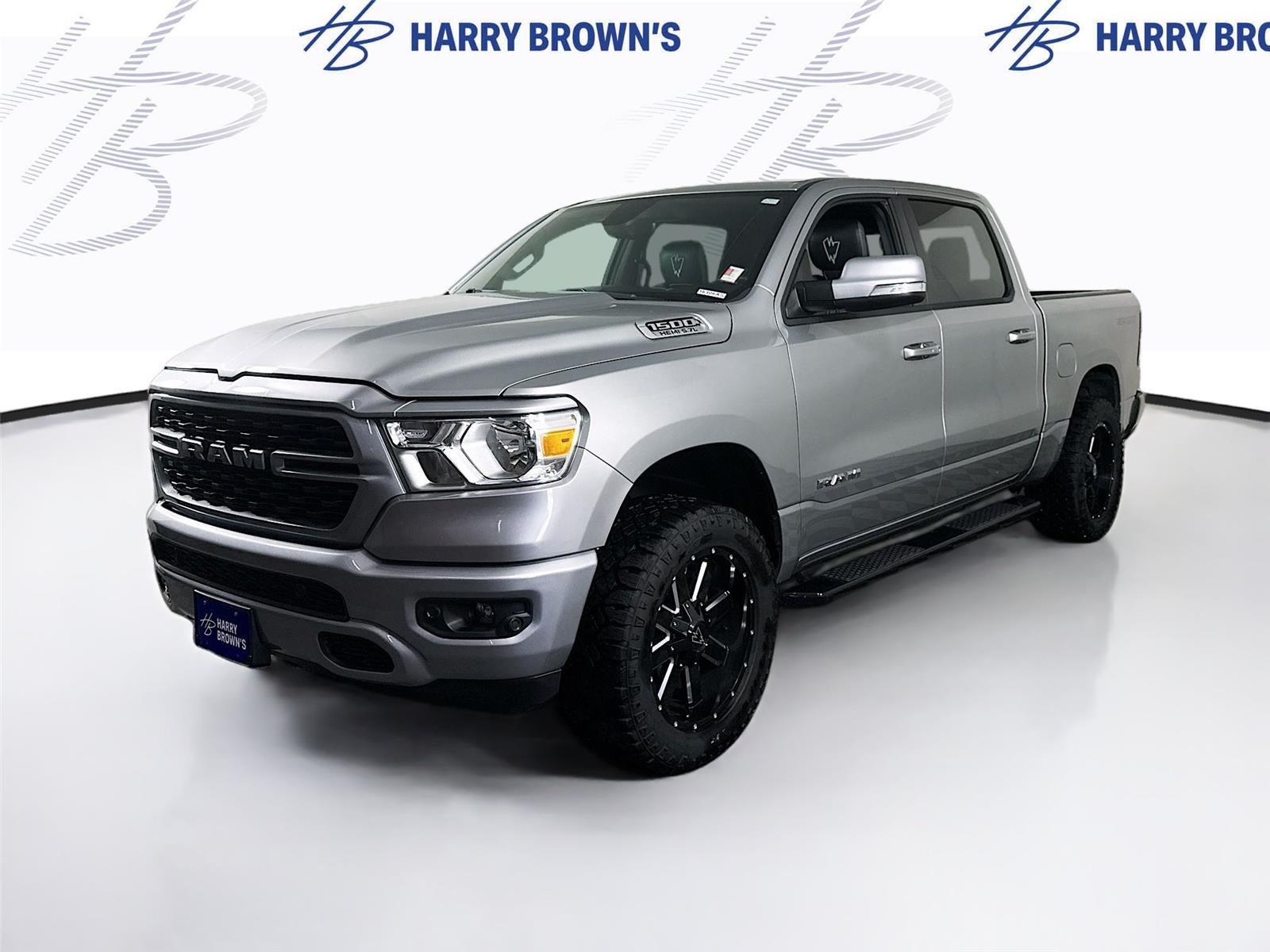 2022 RAM 1500 Big Horn in Grey — front three-quarter view