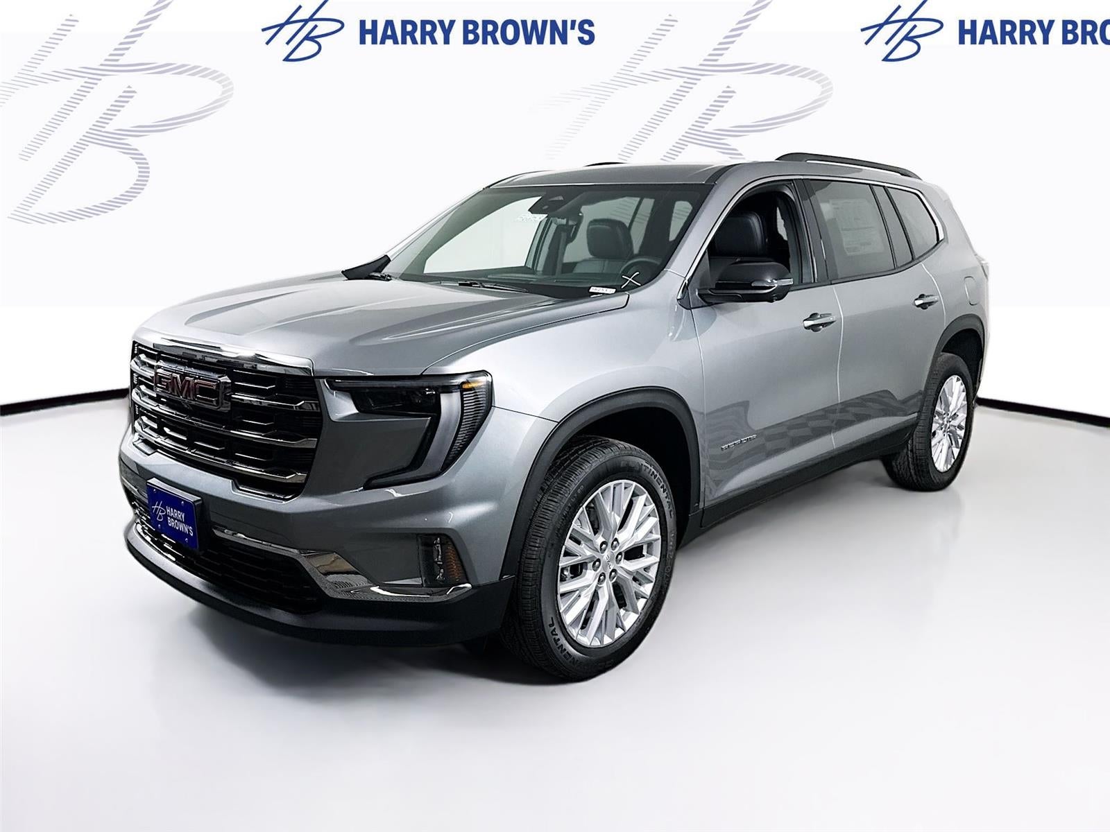 2026 GMC Acadia Elevation in Sterling Metallic — front three-quarter view