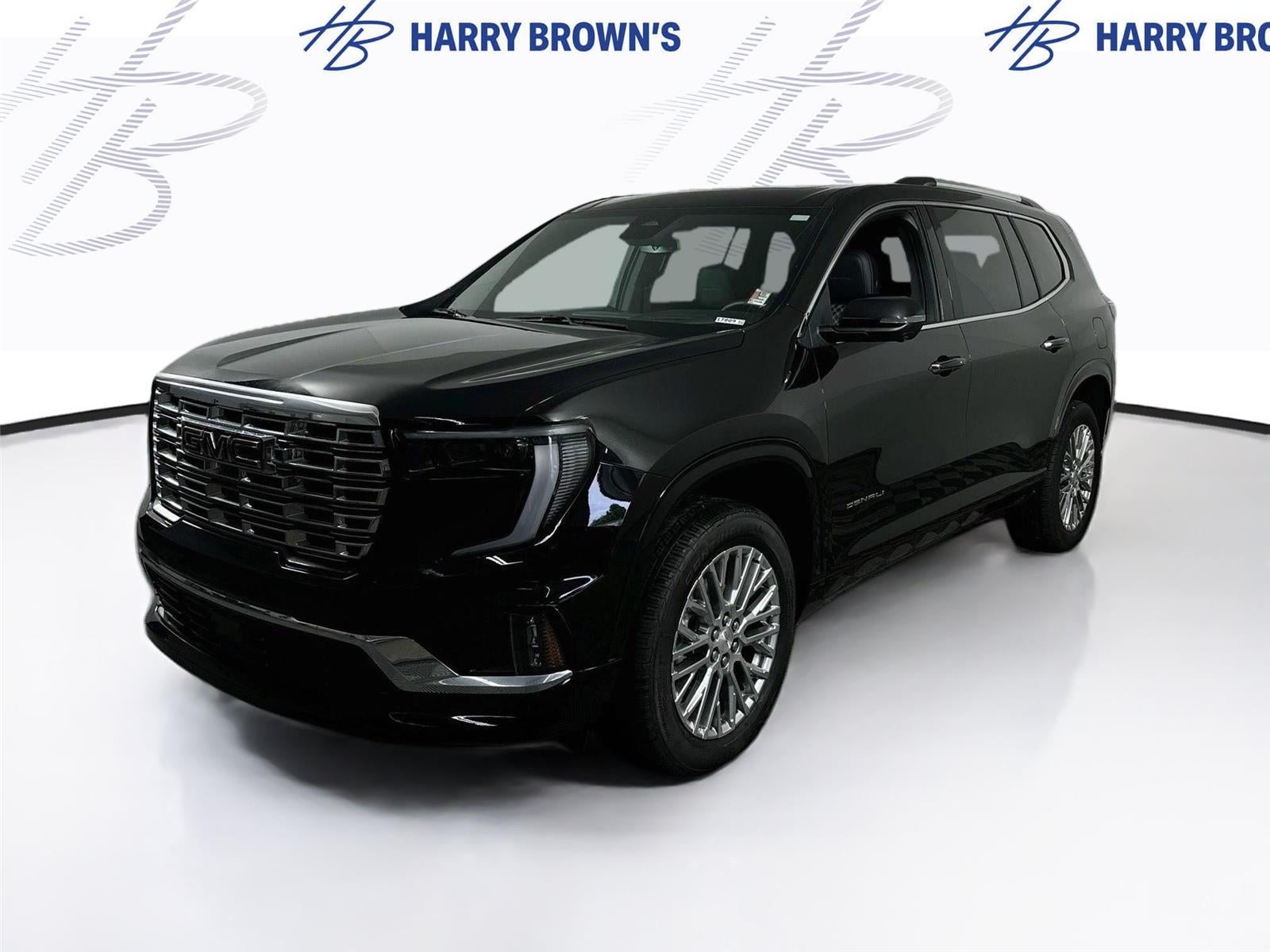 2024 GMC Acadia Denali in Ebony Twilight Metallic — front three-quarter view