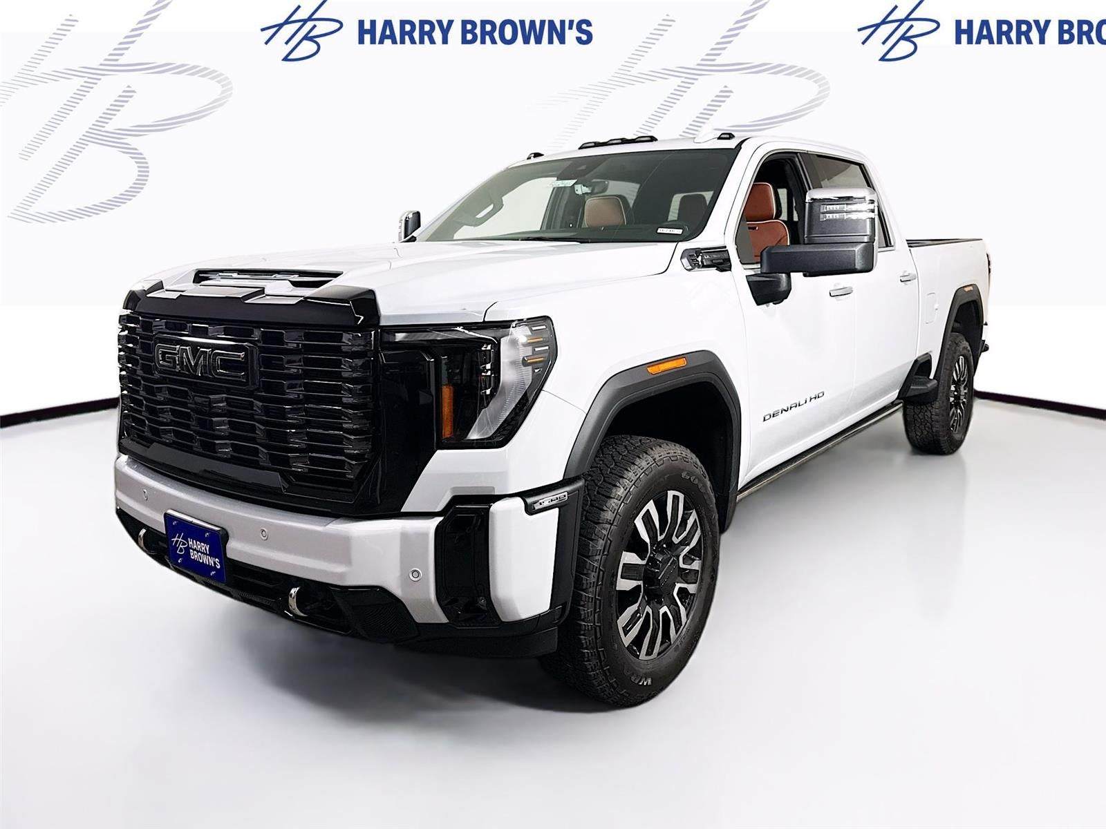 2026 GMC Sierra 3500 HD Denali Ultimate in Glacier White Tricoat — front three-quarter view