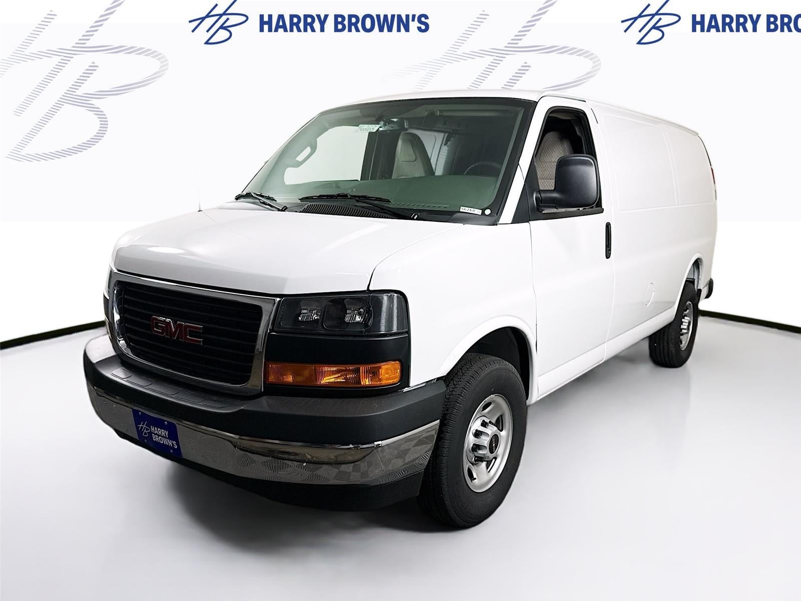 2026 GMC Savana Cargo Work Van in Summit White — front three-quarter view
