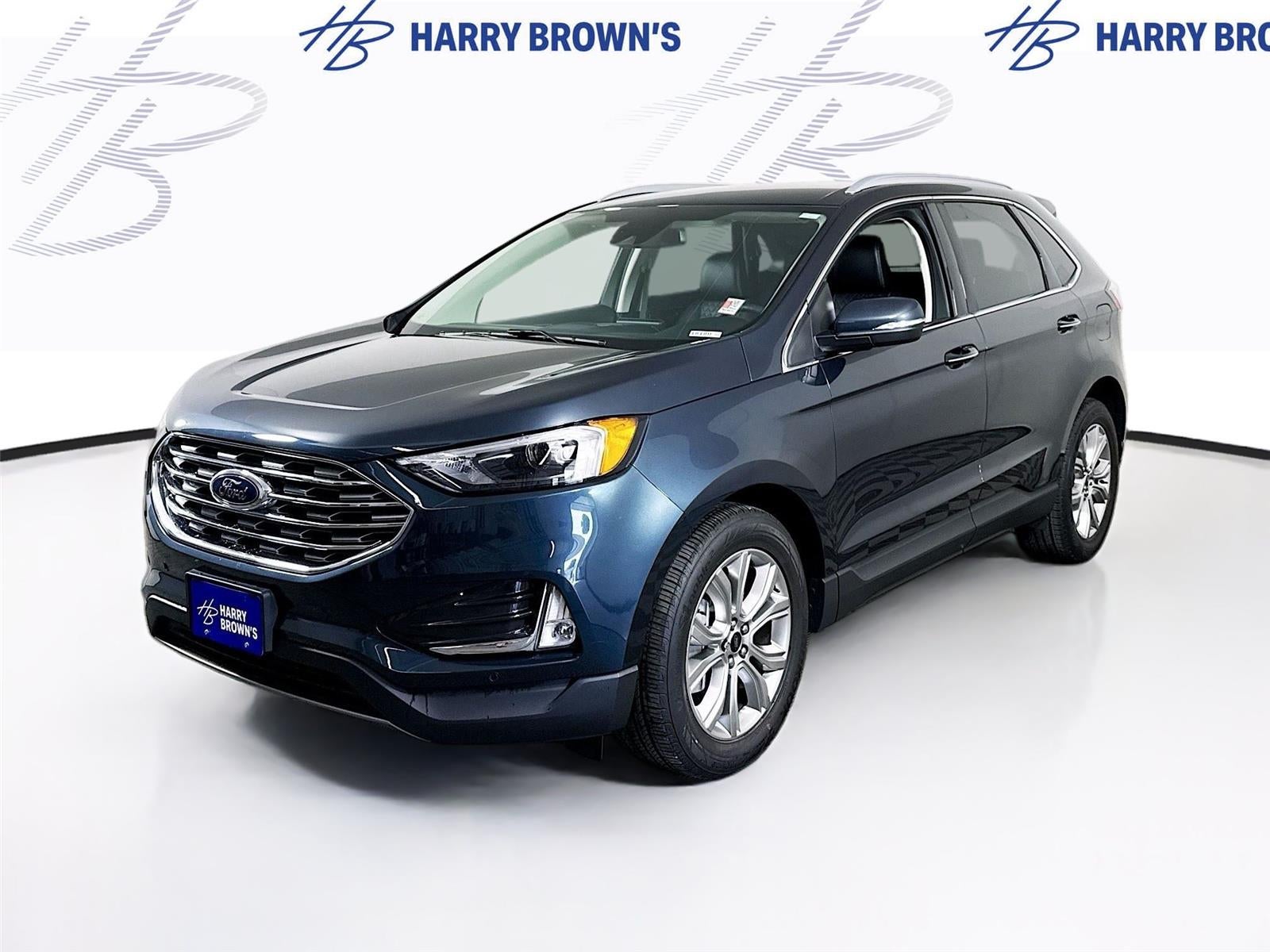 2024 Ford Edge Titanium in Blue — front three-quarter view