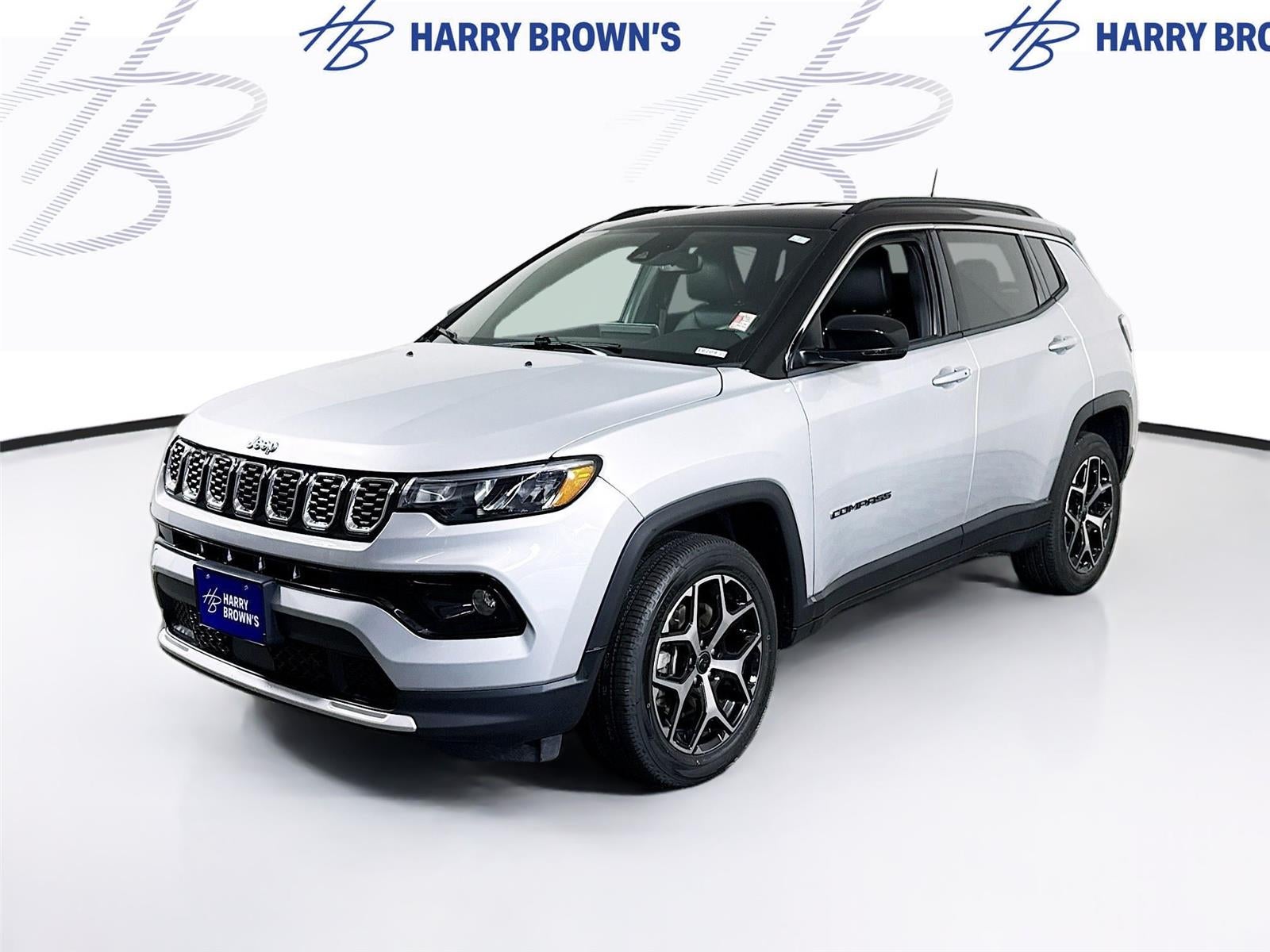 2025 Jeep Compass Limited in Silver — front three-quarter view