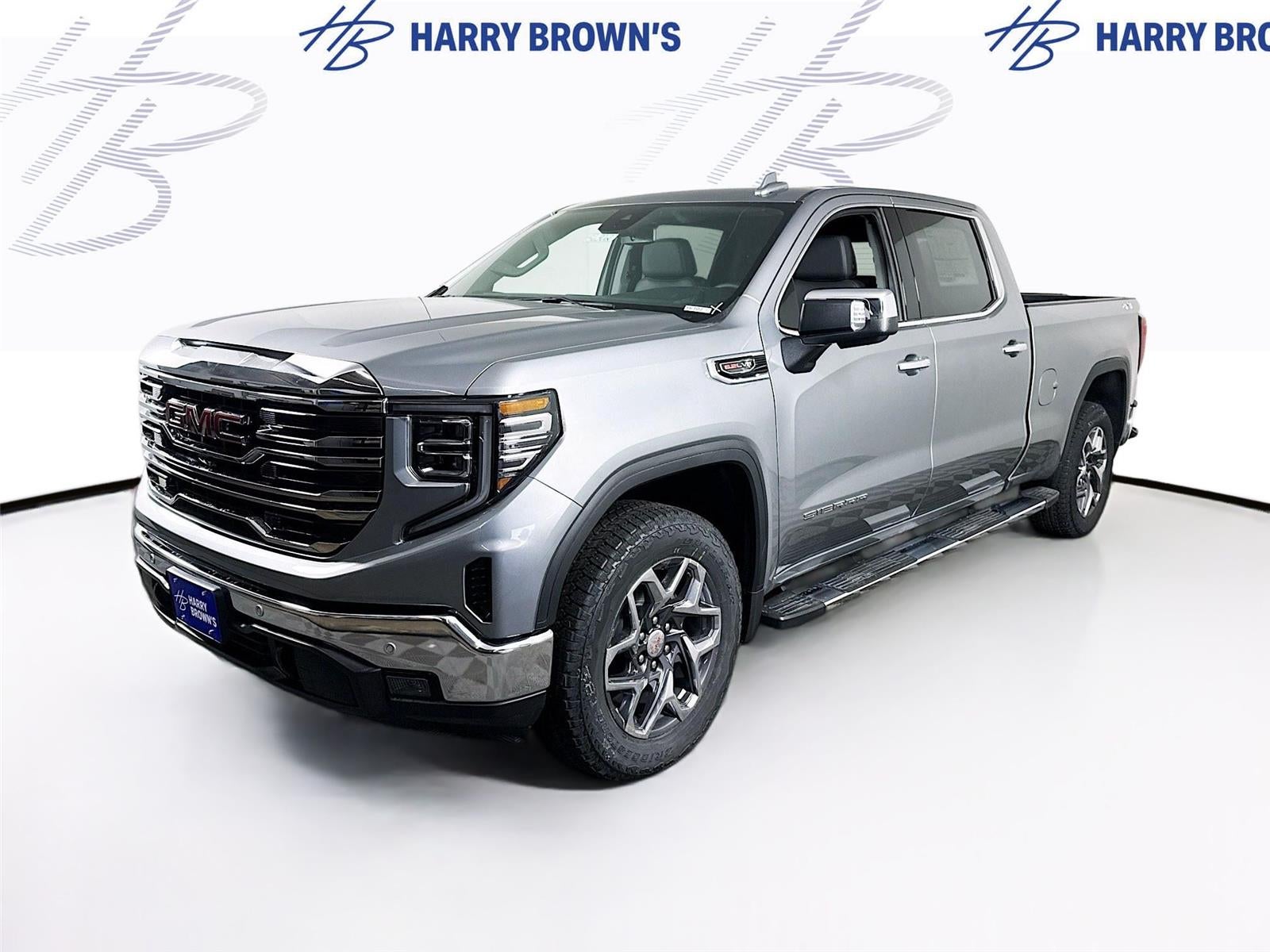 2026 GMC Sierra 1500 SLT in Sterling Metallic — front three-quarter view