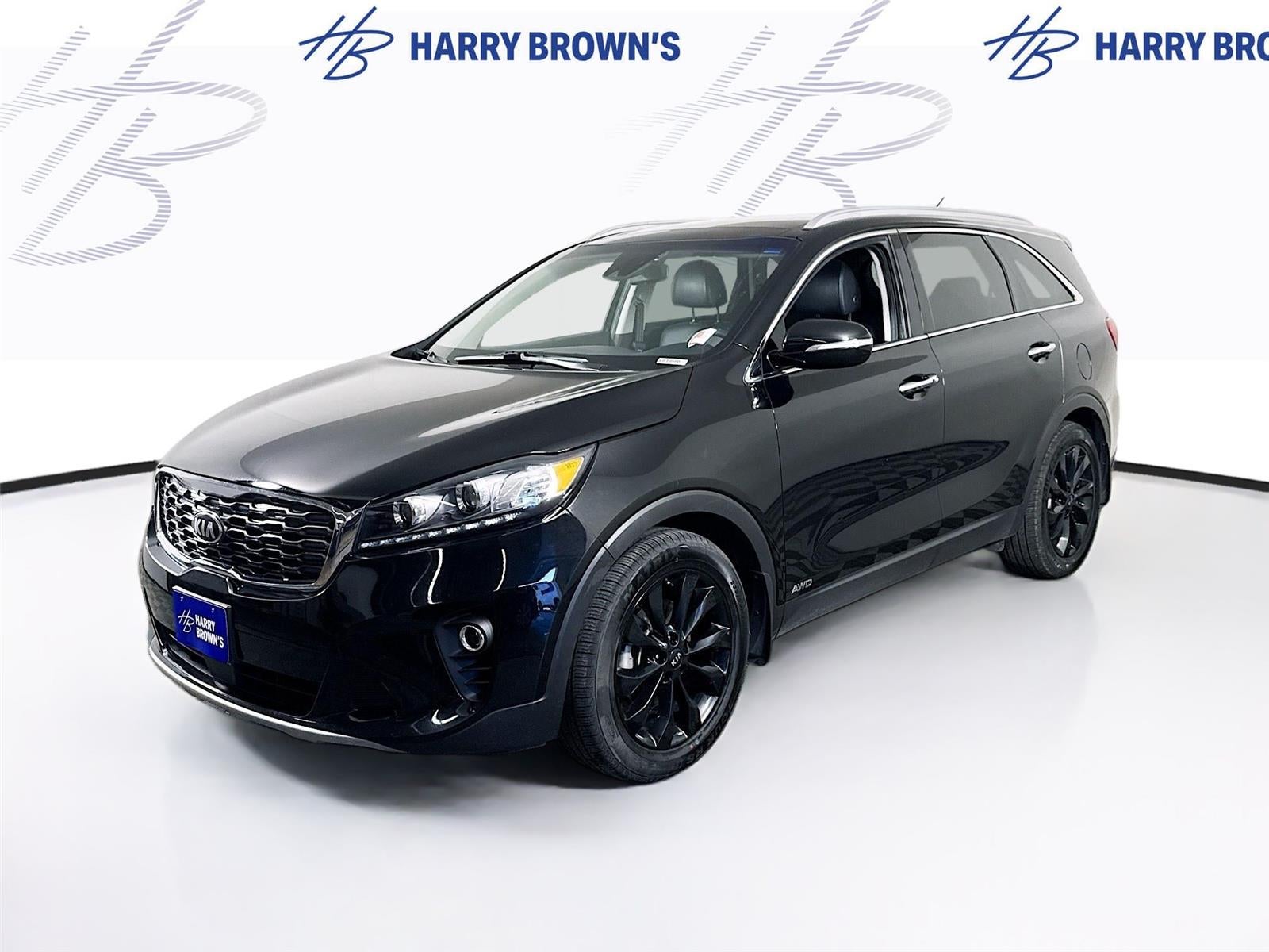 2020 Kia Sorento EX V6 in Black — front three-quarter view